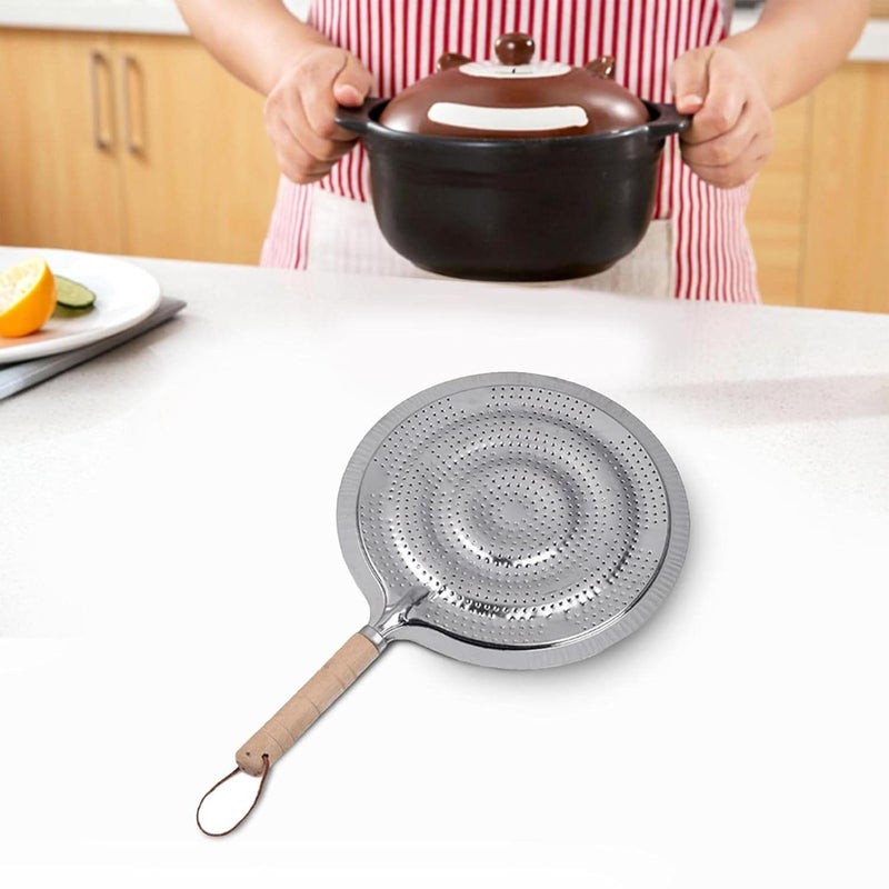 IDEAL PRIME Heavy Duty Stainless Steel Heat Diffuser Roti Jali Roaster with Heat Resistance Wooden Handle Steel Papad Jali Barbeque Item Kitchen Tool Pack of 1 - Image 5