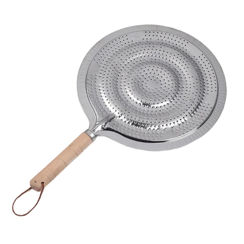 IDEAL PRIME Heavy Duty Stainless Steel Heat Diffuser Roti Jali Roaster with Heat Resistance Wooden Handle Steel Papad Jali Barbeque Item Kitchen Tool Pack of 1 - Image 2