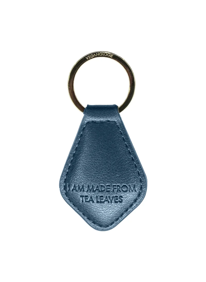 Veganologie Keyring In Indigo Made from Wastea (Tea Leather)