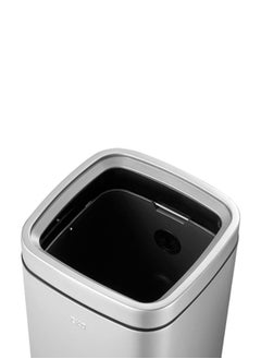 EKO LAGUNA SERIES | Brushed Stainless Steel Finish | Fingerprint-Resistant | Open-Top Trash Bin | Metallic Grey | Small | 12L  - Image 4