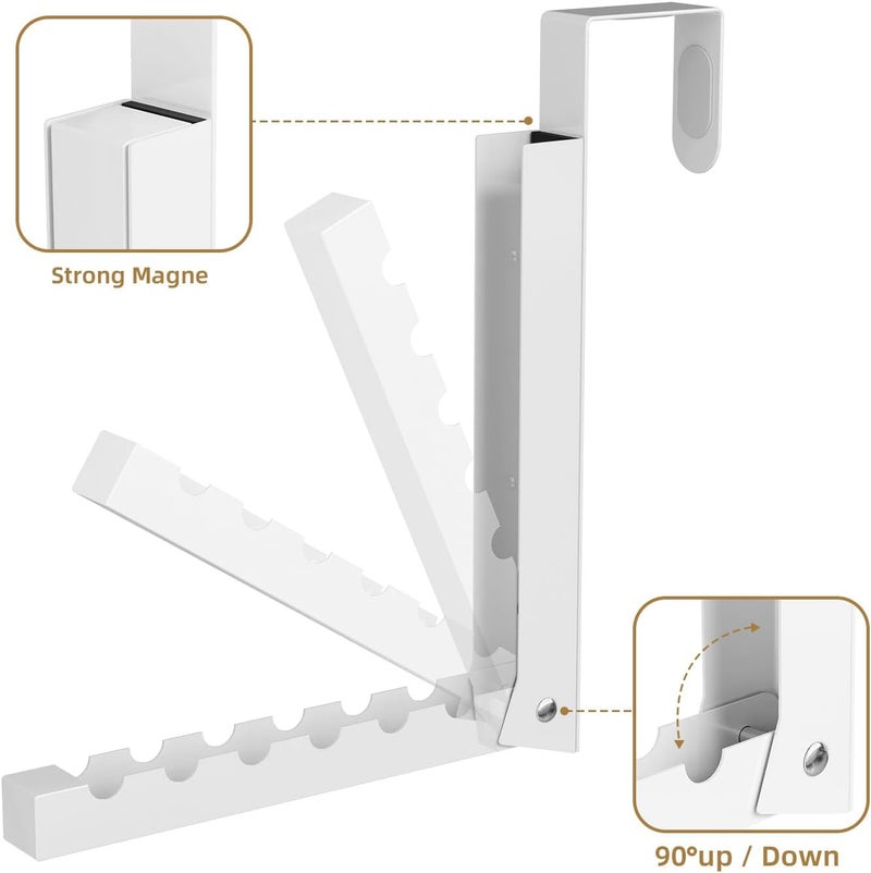 BAKON Over The Door Hanger Folding Clothes Drying Rack, Folding Hanging Coat Rack for Indoor Laundry Room Compact Small Space Foldable Portable Clothing Hanger Hook Collapsible- 2 Pack - Image 5