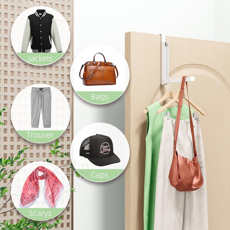BAKON Over The Door Hanger Folding Clothes Drying Rack, Folding Hanging Coat Rack for Indoor Laundry Room Compact Small Space Foldable Portable Clothing Hanger Hook Collapsible- 2 Pack - Image 2