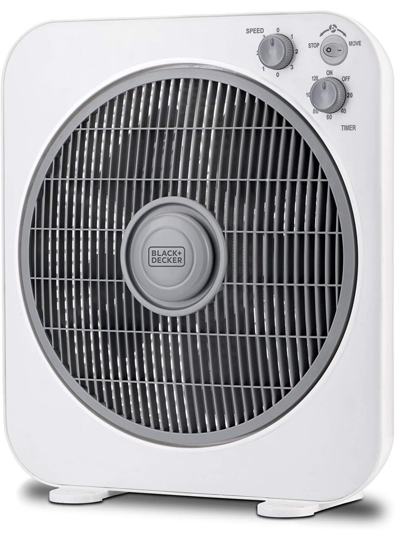 BLACK&DECKER 40W Box Desk Fan 12 Inch Diameter, 3 Speeds Low/Medium/High And 5 Blade Design With Adjustable Portable/Travel Friendly Body To Direct Swing  - Image 1
