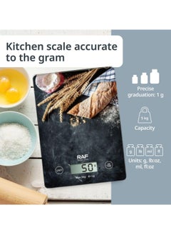 RAF Digital Kitchen Scale - High Precision, Multi-Unit Conversion, Tare Function, Waterproof Design, Max 5kg | RAF-R.10004  - Image 2