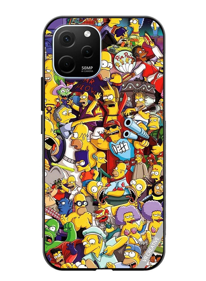 VR CREATIVE Protective Case Cover For Huawei Enjoy 50z Simpsons Design Multicolour - Image 1