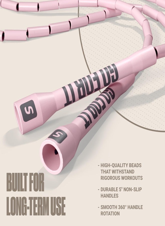 sportbit Beaded Jump Rope, Pink - Image 2