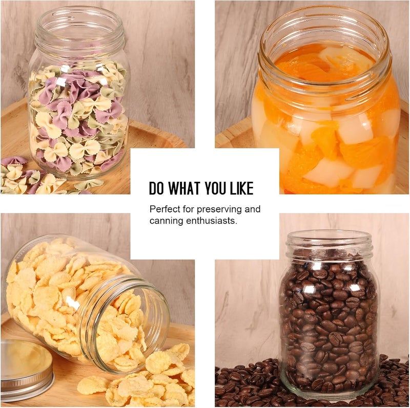 BEWAVE Glass Mason Jars, 16oz Clear Glass Jars with Lids for Sealing, Regular Mouth Canning Jars for Food Storage, Snacks, Candies, DIY Projects, 4 Pcs - Image 5