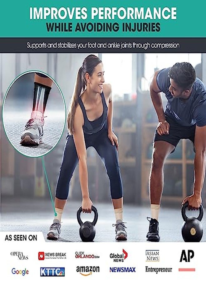 Modvel Foot & Ankle Brace Socks for Sprained Ankle Compression Sleeve - Foot Support for Women & Men - Tendonitis & Arthritis Ankle Brace Sports Running, Torn Ligaments & Women Stabilizing Ankle Wrap - Image 4