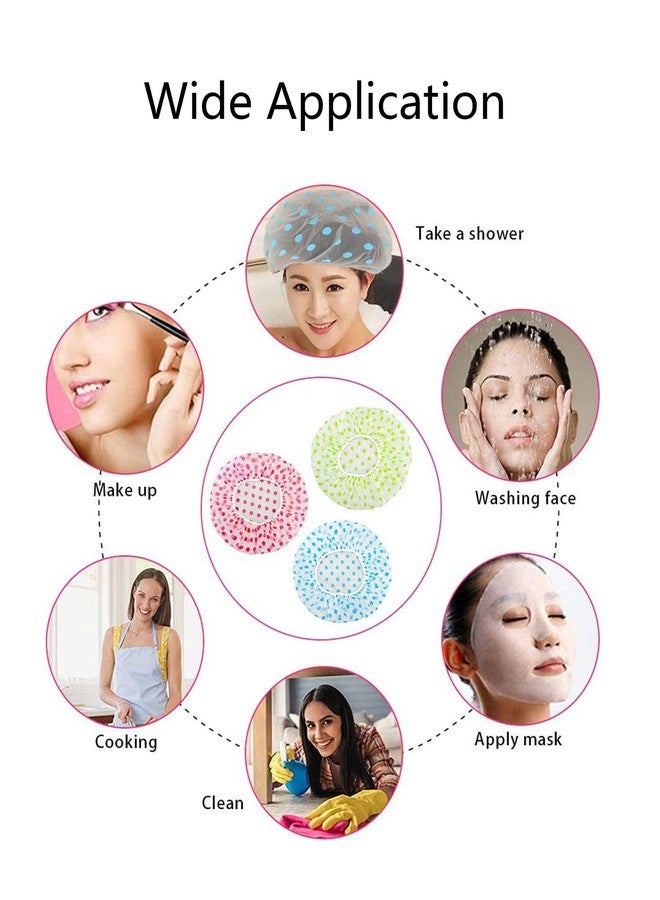 MobFest® 2 Pcs Reusable Eva Shower Cap Waterproof Elastic Hair Spa Dye Women Bathing Salon Bathroom Caps, Multi-design - Image 3