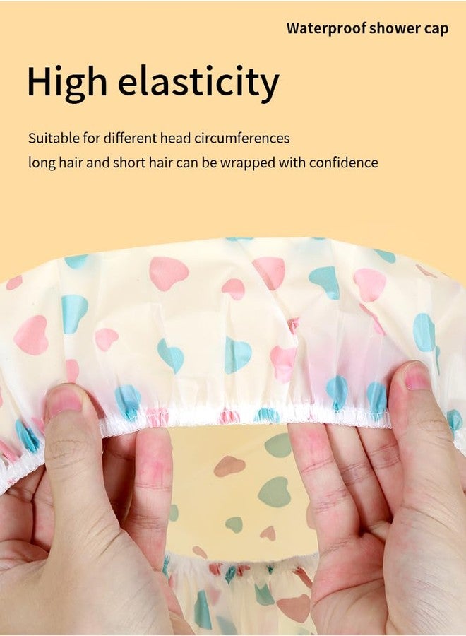 MobFest® 2 Pcs Reusable Eva Shower Cap Waterproof Elastic Hair Spa Dye Women Bathing Salon Bathroom Caps, Multi-design - Image 5