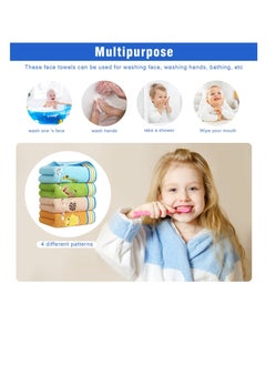 Excefore Baby Washcloths, 4 Pack Kids Washcloth Towels, 100% Cotton Kids Face Towels Hand Towels for Bathroom  - Image 4