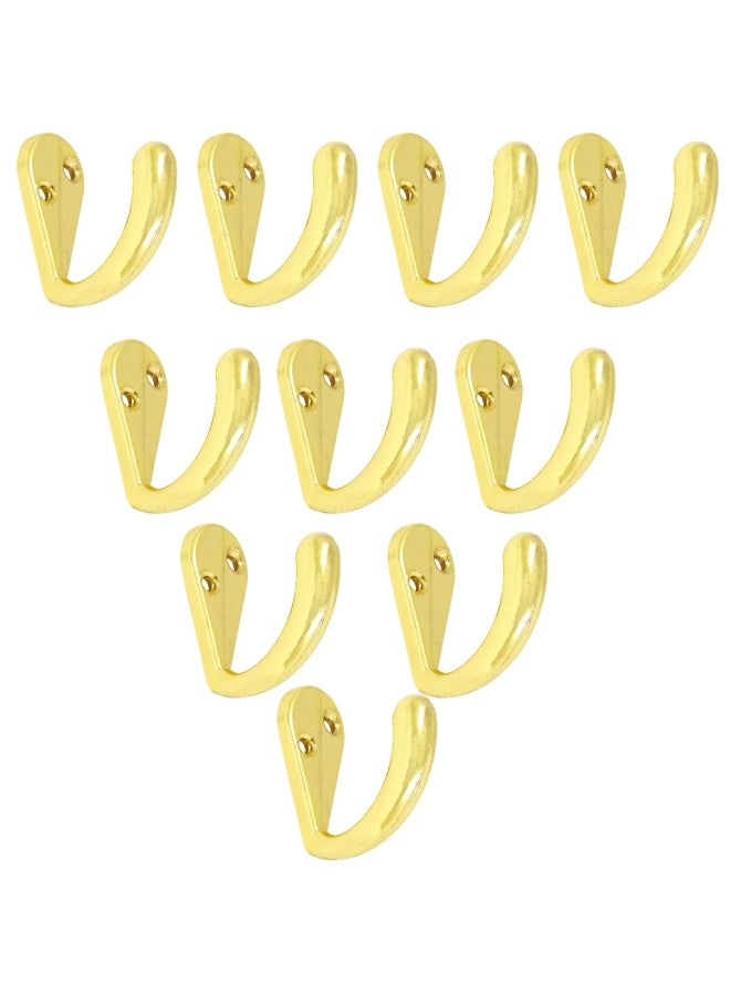 ROBUSTLINE Multipurpose Wall Mounted Single Coat Hooks For Clothes Coats Hats Belts Towels 10 Brass Plated