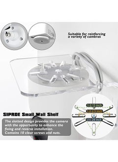 General 3 Pcs Acrylic Floating Wall Shelves, with Cable Clips  Strong Tapes  Screws, No Drill Universal Small Wall Shelf, Universal Adhesive Shelf Easy to Install, 10*10*5CM  - Image 3