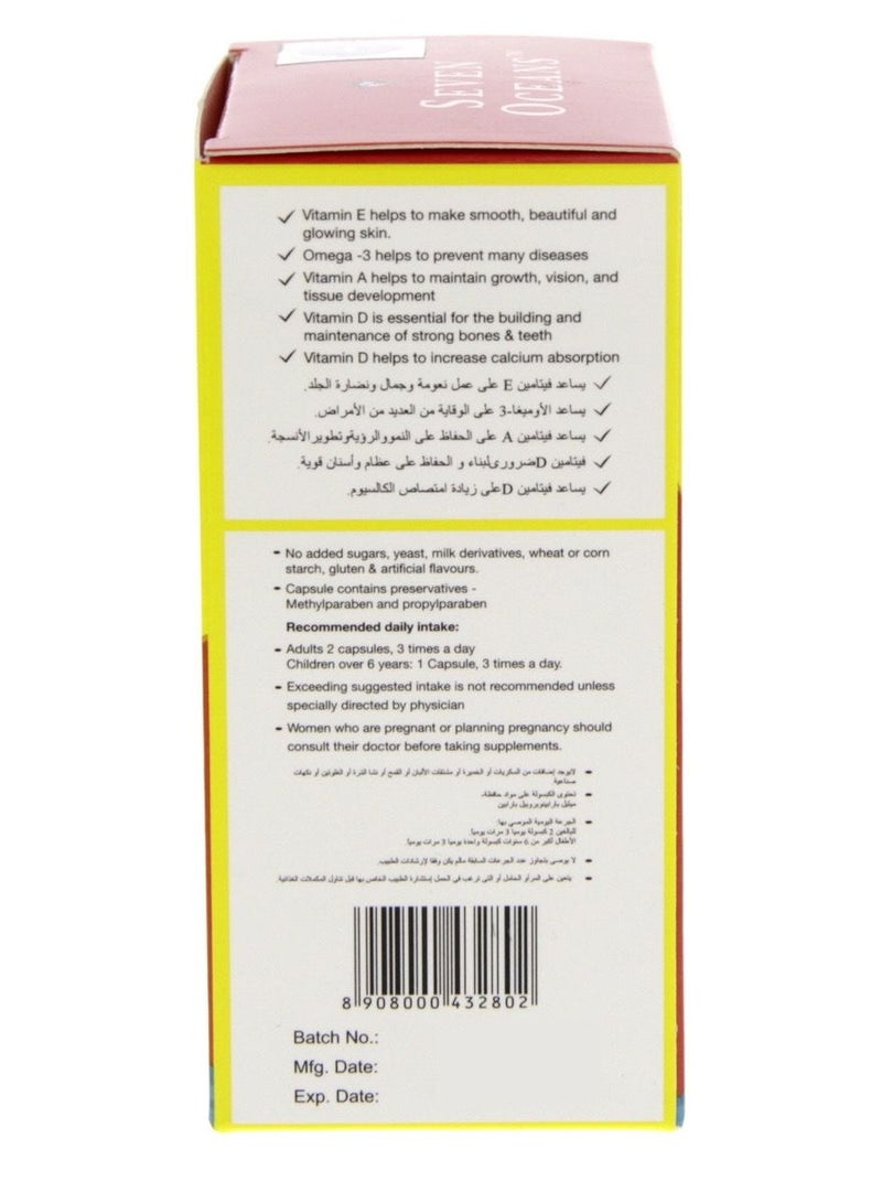 Seven Oceans Original Pure Norwegian Vitamin Rich COD-Liver Oil Capsules With Omega-3 100 capsules - Image 3