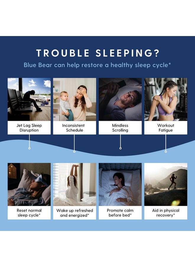Blue Bear - Blue Bear Melatonin Sleep Drink, Sleep Tea for Bedtime Support, White Peach Tea with Melatonin (5mg), Lavender, Ashwagandha, Chamomile, GABA, L-Theanine, Caffeine-Free, Zero Sugar, 8.4 Fl Oz 12-Pack - Image 1