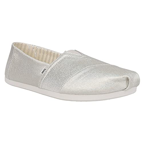 TOMS Women's Alpargata Loafer Flat, Silver Glimmer, 8.5 - Image 3