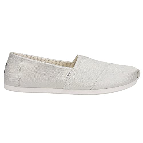 TOMS Women's Alpargata Loafer Flat, Silver Glimmer, 8.5 - Image 2