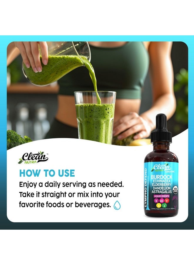 Clean Nutraceuticals مكمل تصريف اللمف العضوي | قطرات دعم اللمف | جذر الأرقطيون الإخناسيا التوت الأسود الهندباء الأستراجالوس الشوك الحليب الطحالب البحرية البرسيم الأحمر تنظيف قطرات الماريغولد من كلين نوترا - Image 5