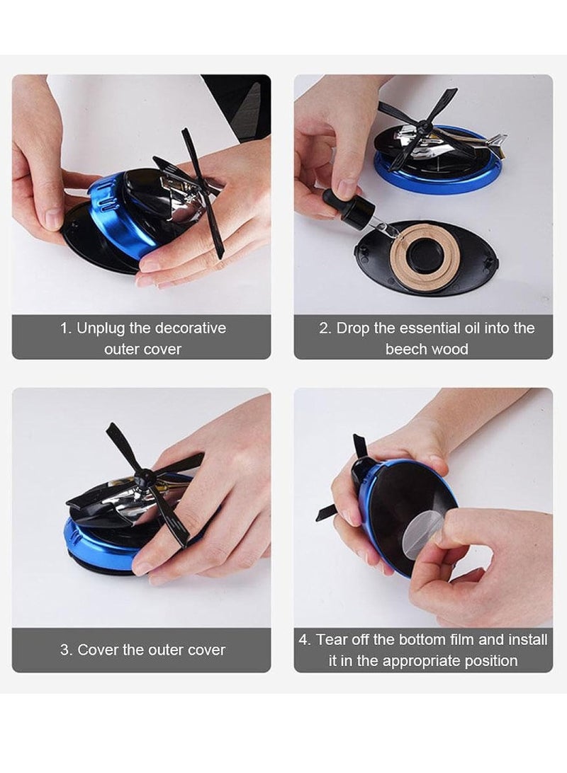 DIGI CORE Car Air Freshener Helicopter Solar Energy Rotating Aromatherapy Aviation Al Alloy Diffuser Interior Decoration Accessories Diffuser For Car & Home Car Perfumes Relieve Stress & Air Purifier - Image 2