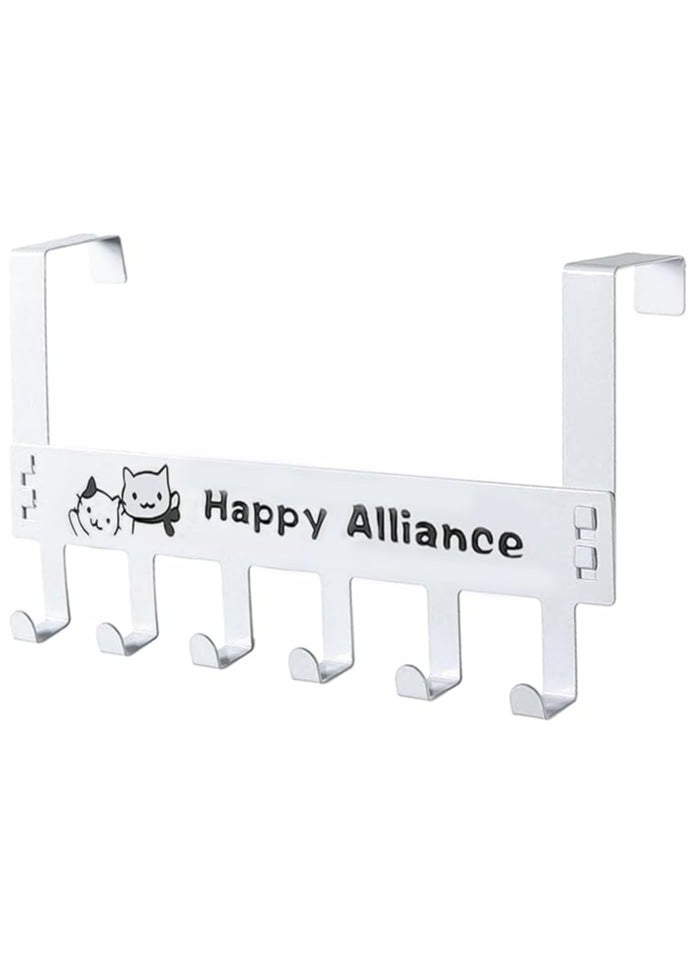 Metal door hanger with 6 hooks without nails white - pzsku/ZE17C9B500305D9A1407FZ/45/_/1727776349/ee14b436-a32b-4103-8bb1-0056da82dd22