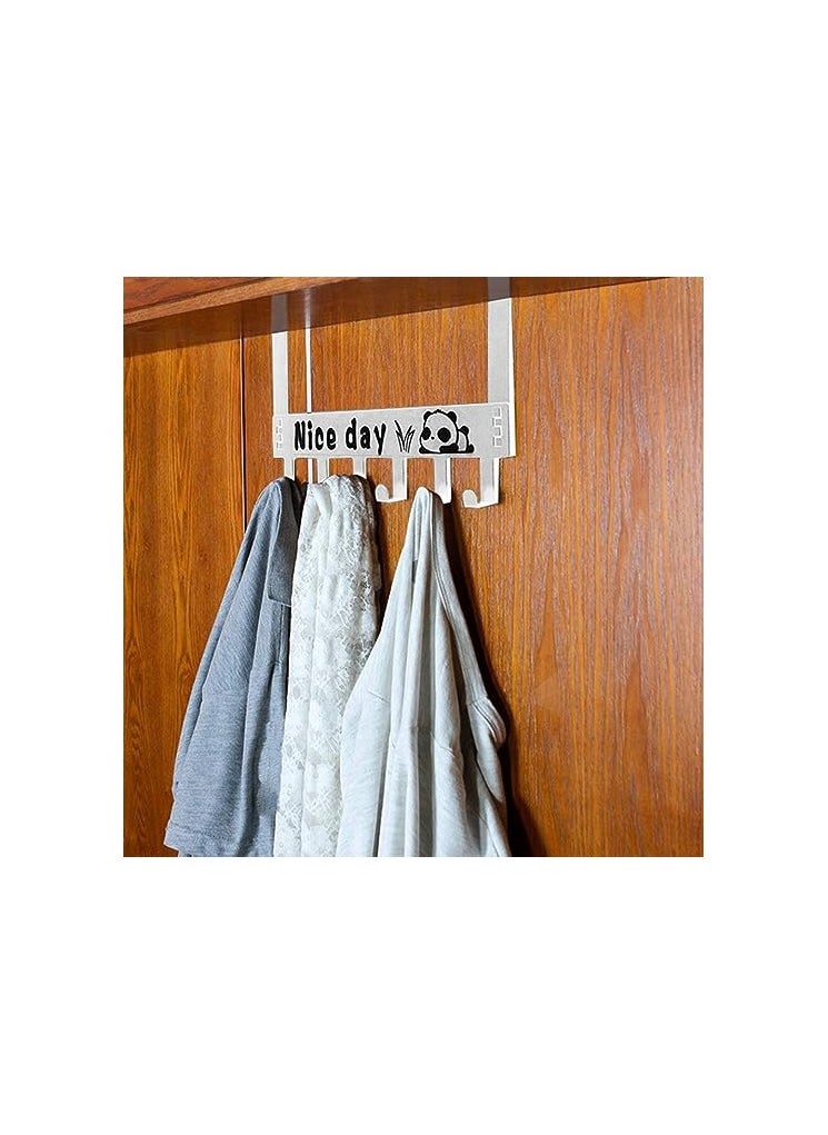 Metal door hanger with 6 hooks without nails white - pzsku/ZE17C9B500305D9A1407FZ/45/_/1727776352/128513bd-c7e2-4682-92c3-311d7f8c9049