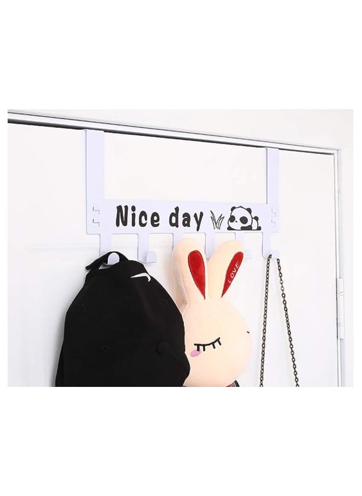 Metal door hanger with 6 hooks without nails white - pzsku/ZE17C9B500305D9A1407FZ/45/_/1727776353/b677c6ce-12f5-437d-babc-a8ef46132c0d