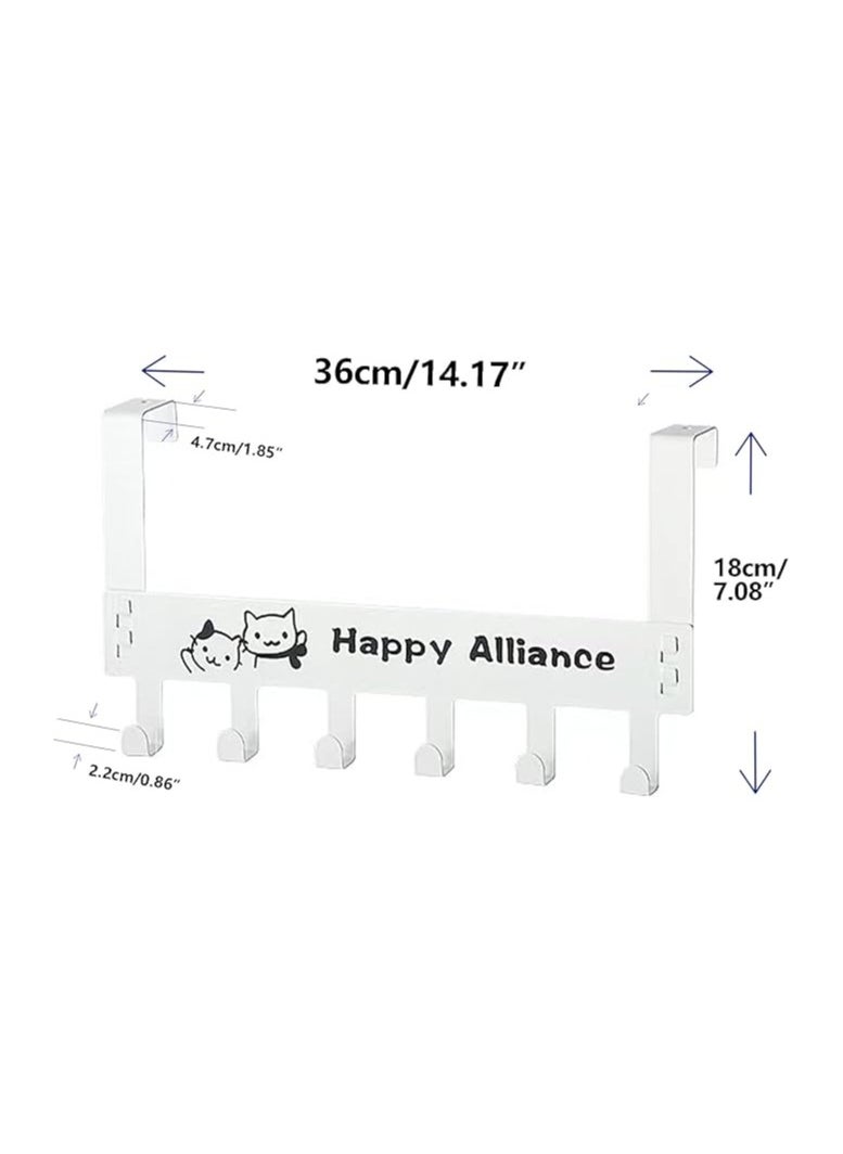 Metal door hanger with 6 hooks without nails white - pzsku/ZE17C9B500305D9A1407FZ/45/_/1727776359/61b47d5c-420d-4c72-a042-d77f4a709b83