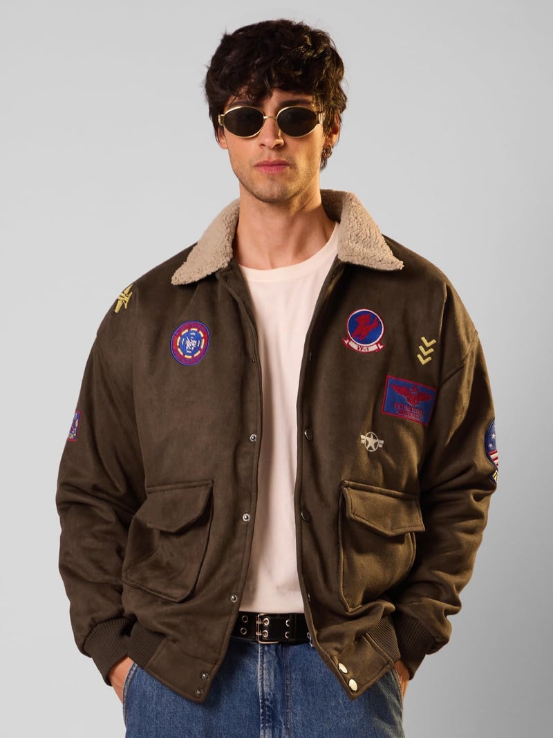 The Souled Store Official Top Gun: Maverick Long Sleeve Collared Neck Button Front Denim Jackets for Men and Boys - Classic and Versatile Outerwear Essentials - Image 2