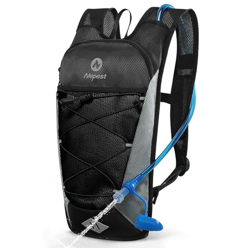 Nepest Hydration Backpack with 2L Water Bladder for Cycling Water Backpack for Hiking Running Lightweight Hydration Pack Black - Image 1