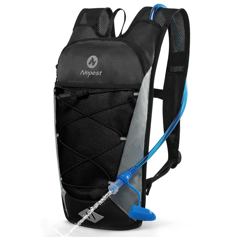 Nepest Hydration Backpack with 2L Water Bladder for Cycling Water Backpack for Hiking Running Lightweight Hydration Pack Black - Image 2