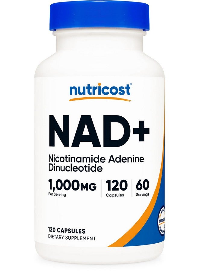 Nutricost مكمل نوتريكوست NAD+ 1,000 ملغ لكل حصة، 120 كبسولة (نيكوتيناميد أدينين ثنائي النوكليوتيد) - 60 حصة، خالي من الغلوتين، نباتي - Image 1