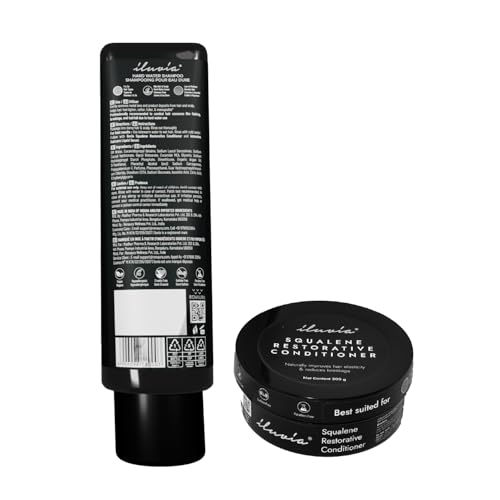 iluvia Professional Basic Haircare Combo - Hard Water Shampoo 200 Ml & Squalene Restorative Conditioner, 200 Gm (Pack of 1) - Image 2