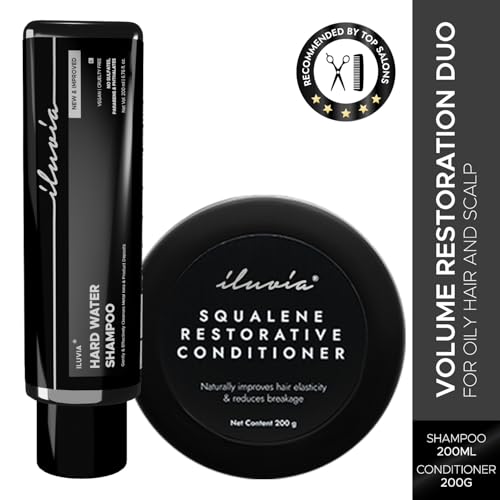iluvia Professional Basic Haircare Combo - Hard Water Shampoo 200 Ml & Squalene Restorative Conditioner, 200 Gm (Pack of 1) - Image 4
