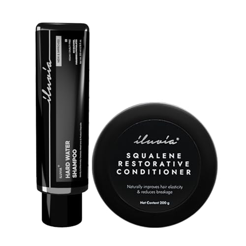 iluvia Professional Basic Haircare Combo - Hard Water Shampoo 200 Ml & Squalene Restorative Conditioner, 200 Gm (Pack of 1) - Image 1