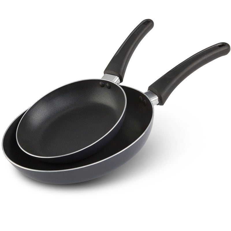 GoodCook Nonstick Aluminum Frying Pan Set, 8" and 10" Skillets, Black, Even Heating, Stay-Cool Ergonomic Handle, PFOA-Free Nonstick Coating, Ideal for SautÃ©ing, Searing, and Frying - Image 2