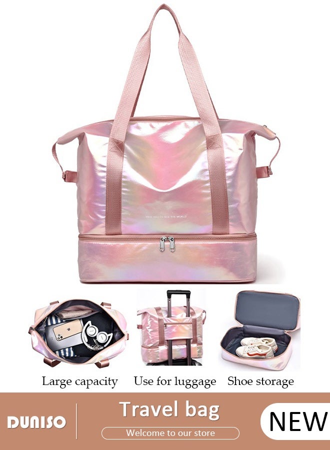 DUNISO Sports Gym Bag with Wet Pocket & Shoes Compartment Weekender Overnight HandBag for Travel Gym Yoga Travel Duffel Bag for Men and Women Lightweight  - Image 1