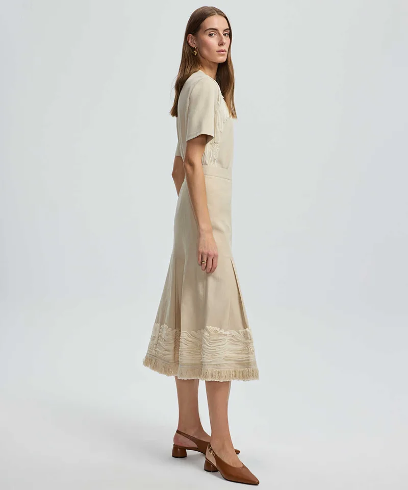 Ipekyol Embroidered Midi Skirt
