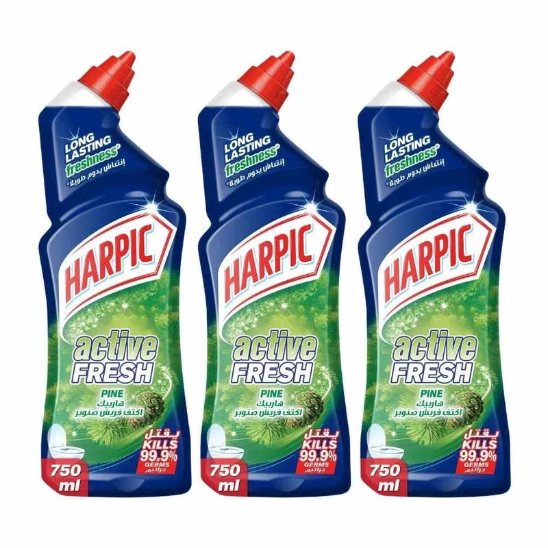 Harpic Active Fresh Pine Fragrance Toilet Cleaner- 3X750ml
