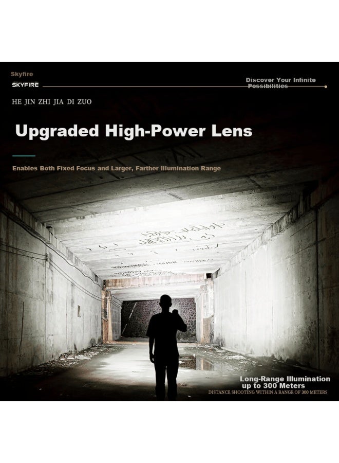 SkyFire Tianhuo Xuanwu High-power Flashlight Ultra-long Battery Life 200000 Lumens Penetrating Outdoor Laser Home Use - Image 1