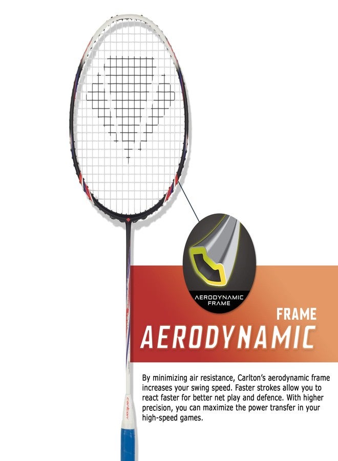 Carlton Heritage 5.0 H Matt Steel Badminton Racket with Full Cover (Strung) - Lightweight Graphite Frame - Beginner-Friendly Design - Includes Badminton Racket with Cover - Pack of 1 (Multicolor) - Image 4