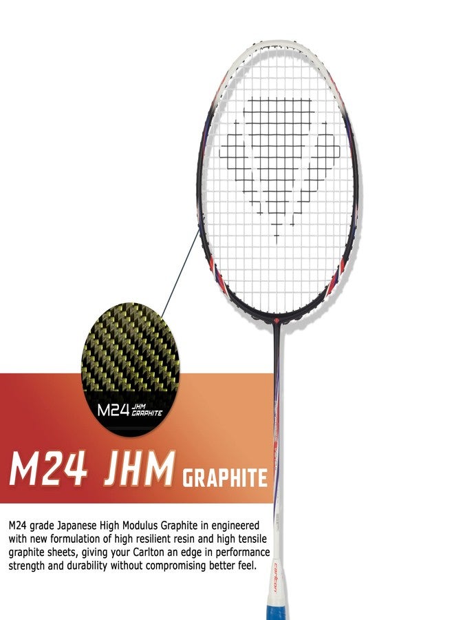 Carlton Heritage 5.0 H Matt Steel Badminton Racket with Full Cover (Strung) - Lightweight Graphite Frame - Beginner-Friendly Design - Includes Badminton Racket with Cover - Pack of 1 (Multicolor) - Image 3