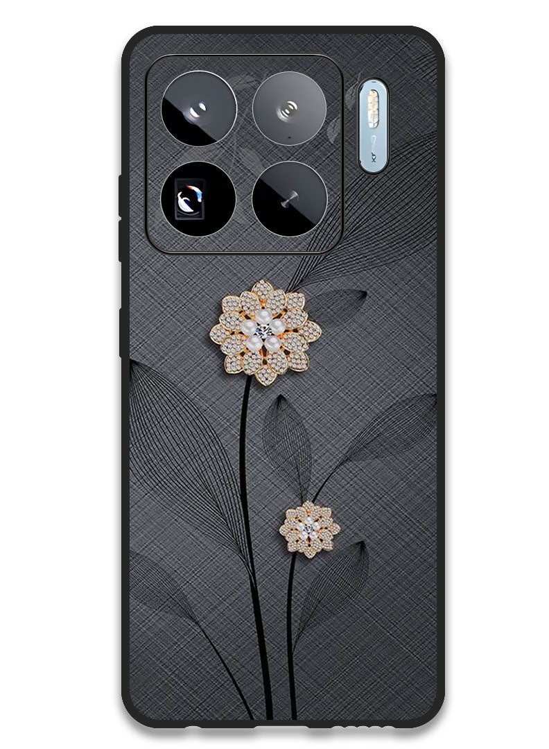Theodor Case Compatible with Xiaomi 15S Pro 6.73 Inch Protection Shockproof Bumper Cover Diamond Flowers - Image 1