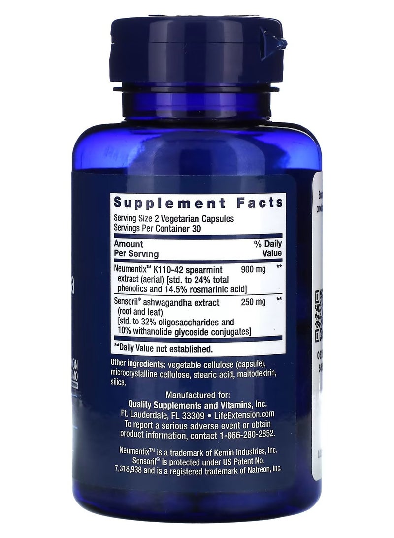 Life Extension Ashwagandha Plus  60 Vegetarian Capsules - Image 2