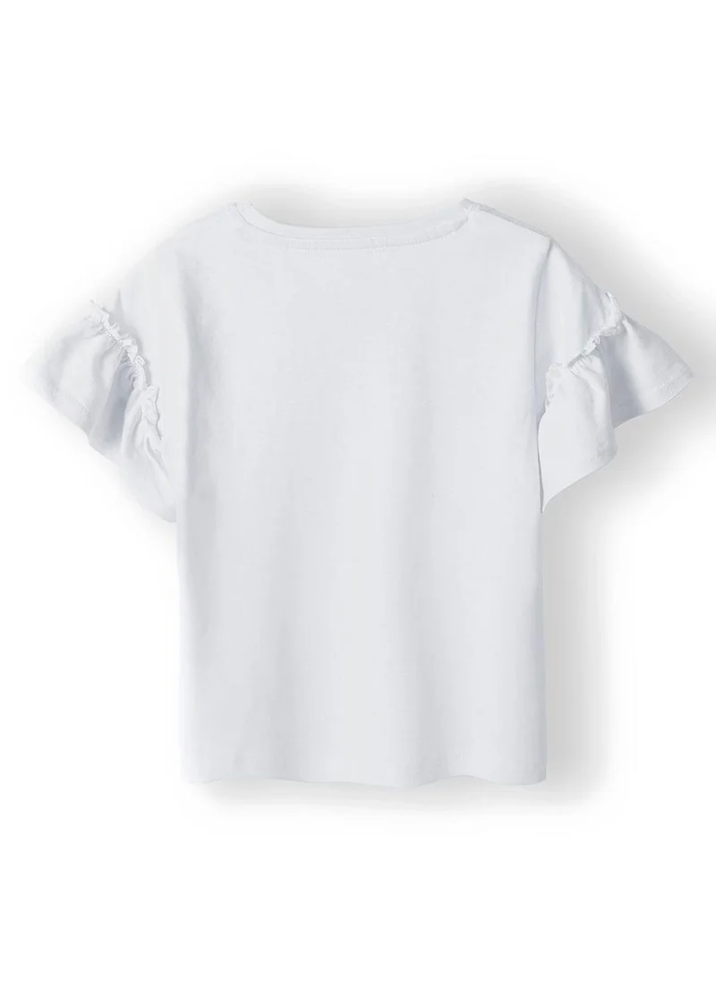 MINOTI Girls T-Shirt with Ruffle Sleeve Detail