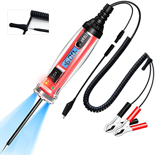 AWBLIN Power Circuit Probe Tester, LCD Digital Automotive Test Light with Voltage Display&Illumination, DC Voltage Tester, Electrical System Tool, Relay Fuse Continuity Current Test. - Image 1
