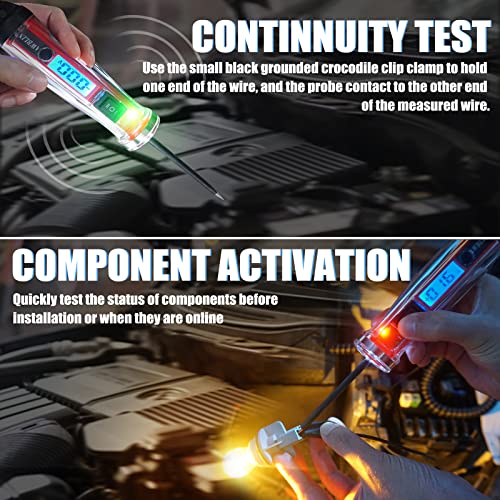 AWBLIN Power Circuit Probe Tester, LCD Digital Automotive Test Light with Voltage Display&Illumination, DC Voltage Tester, Electrical System Tool, Relay Fuse Continuity Current Test. - Image 5
