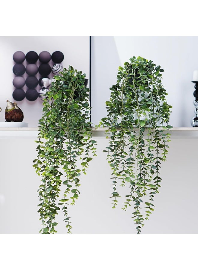 ALAMAREQ Artificial Hanging Plant 2 Pcs Faux Plant Ivy Vine Faux Eucalyptus Vines Fake Potted Greenery for Wall Living Room Home Shelf Office Bathroom Outdoor Indoor Decor - Image 2