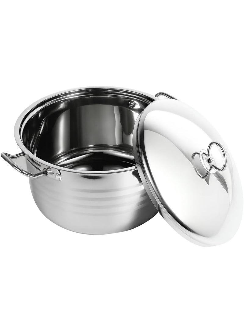 قدر طبخ من الستانلس ستيل 201 مع غطاء | متوافق مع جميع أنواع المواقد | طنجرة طبخ عالية الجودة - Image 5