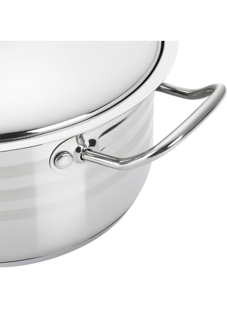قدر طبخ من الستانلس ستيل 201 مع غطاء | متوافق مع جميع أنواع المواقد | طنجرة طبخ عالية الجودة - Image 4