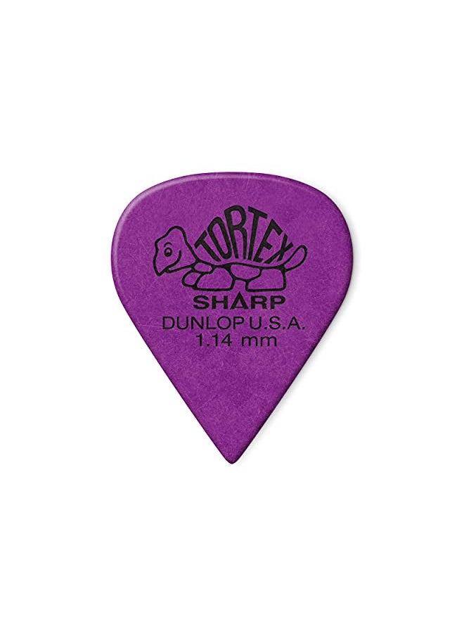 JIM DUNLOP Dunlop Tortex Sharp Guitar Picks 1.14mm Purple 72 Pack  - Image 1